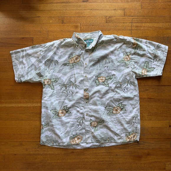 Big Dogs Hawaiian Shirt Tropical Floral Palm Trees Dogs Print 3XL - Picture 1 of 5